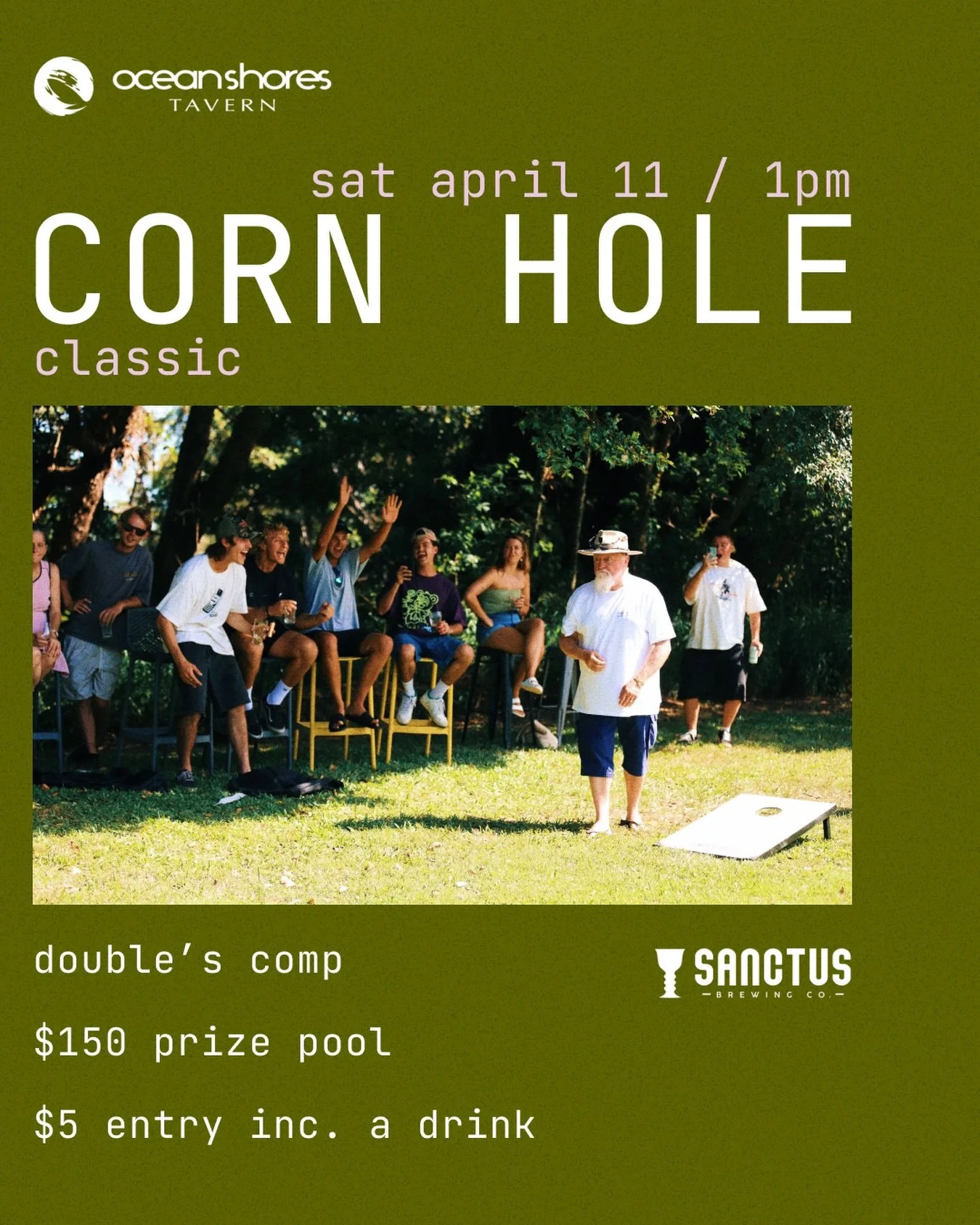 At first we called it Corn Hole Classic for funsies, but it&rsquo;s actually becoming a classic. 

Everyone has a cracker time at these. It has it all&hellip; Competition. Trash talk. Banter. Cold beers. Plus CA$H to be won! 

SAT APRIL 11 / 1PM KICK