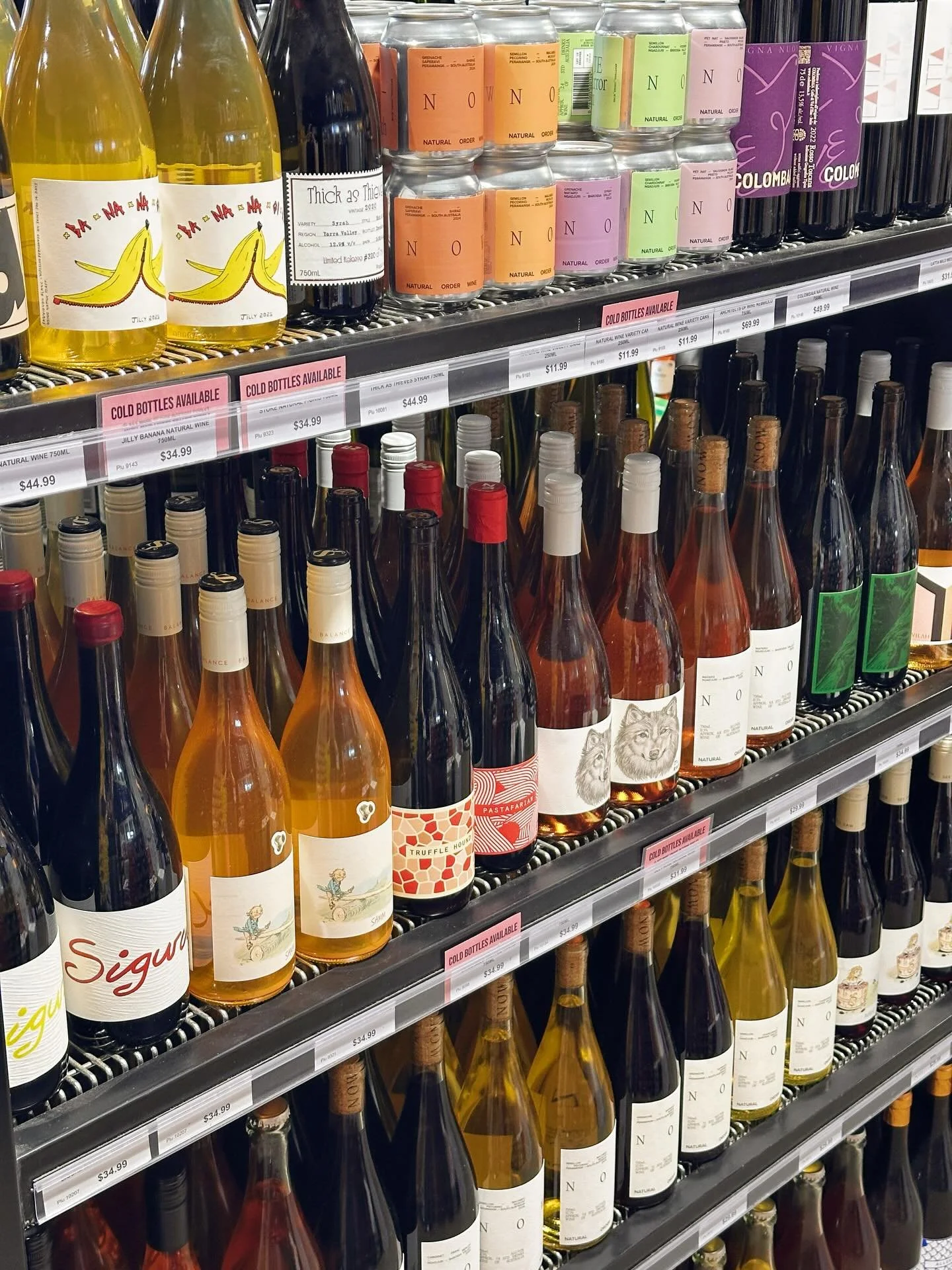 Natural Wine section looking 🔥
So many fun bottles available in our Bottlo! 

Cold bottles available in the fridge ready to grab &amp; go 🍷💫