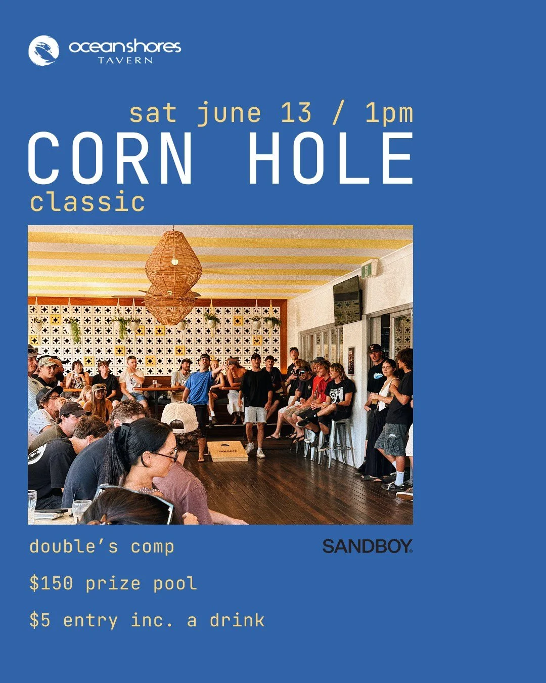 At first we called it Corn Hole Classic for funsies, but it&rsquo;s actually becoming a classic.

SAT JUNE 13 / 1PM KICKOFF

We&rsquo;d say money back guaranteed if you don&rsquo;t enjoy yourself but you&rsquo;re already making a profit with a compli