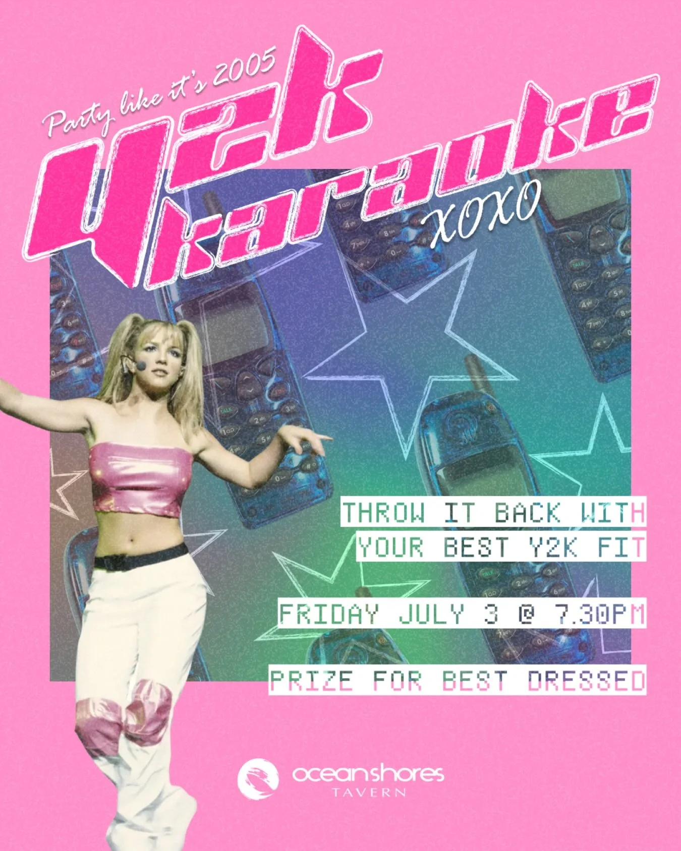 LIVE FROM THE 2000&rsquo;s 💋 <3

We&rsquo;re talking velour tracksuits, frosted tips, frosted lip gloss, low-rise jeans and sk8er shoes.

Come down for some good old karaoke fun!! :P

FRIDAY 3 JULY / 7.30PM xoxo
