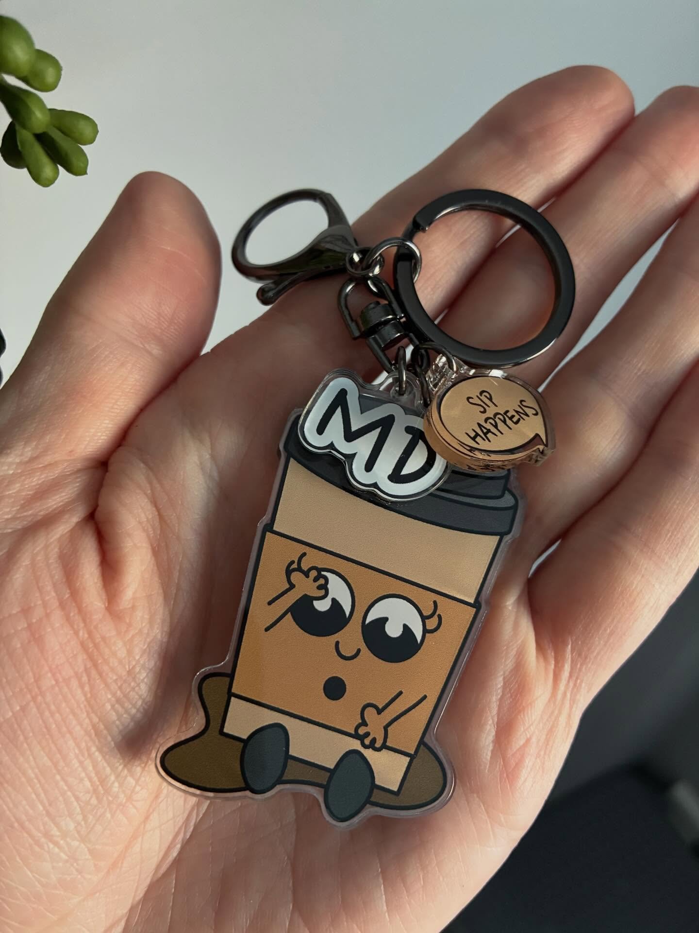 SIP HAPPENS&hellip; ☕️💩

Love my keychains made by @zapcreatives
