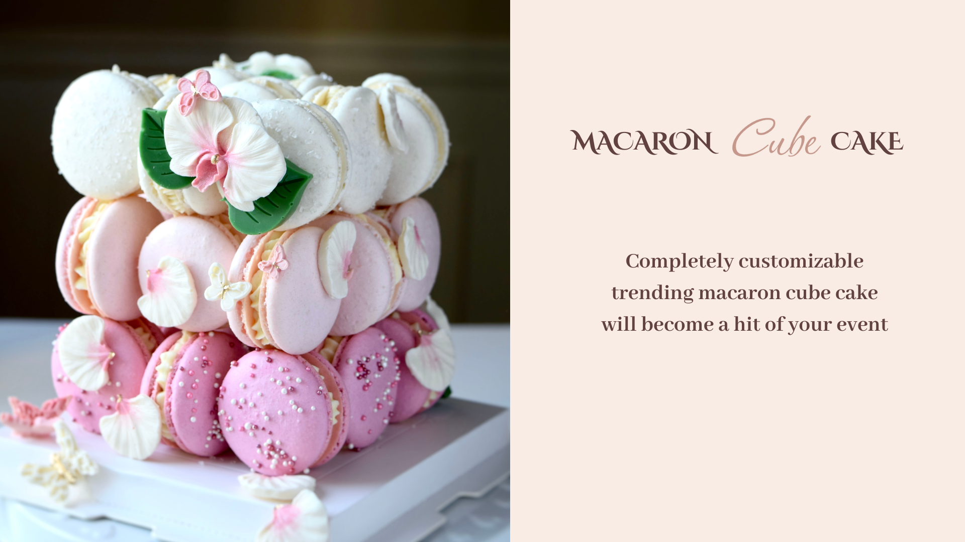 Macaron cube cake