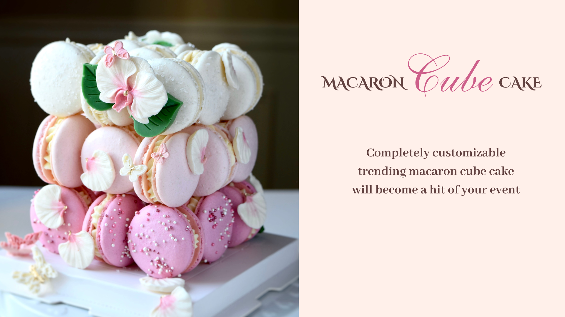 Macaron cube cake