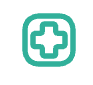Medicinsk symbol med blå bakgrund och vit kors
