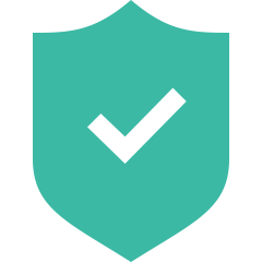 En shield med en checkmark i mitten.
