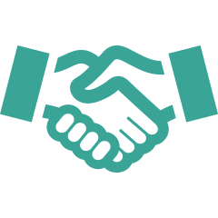 Ett ikonsikt handslag symbol