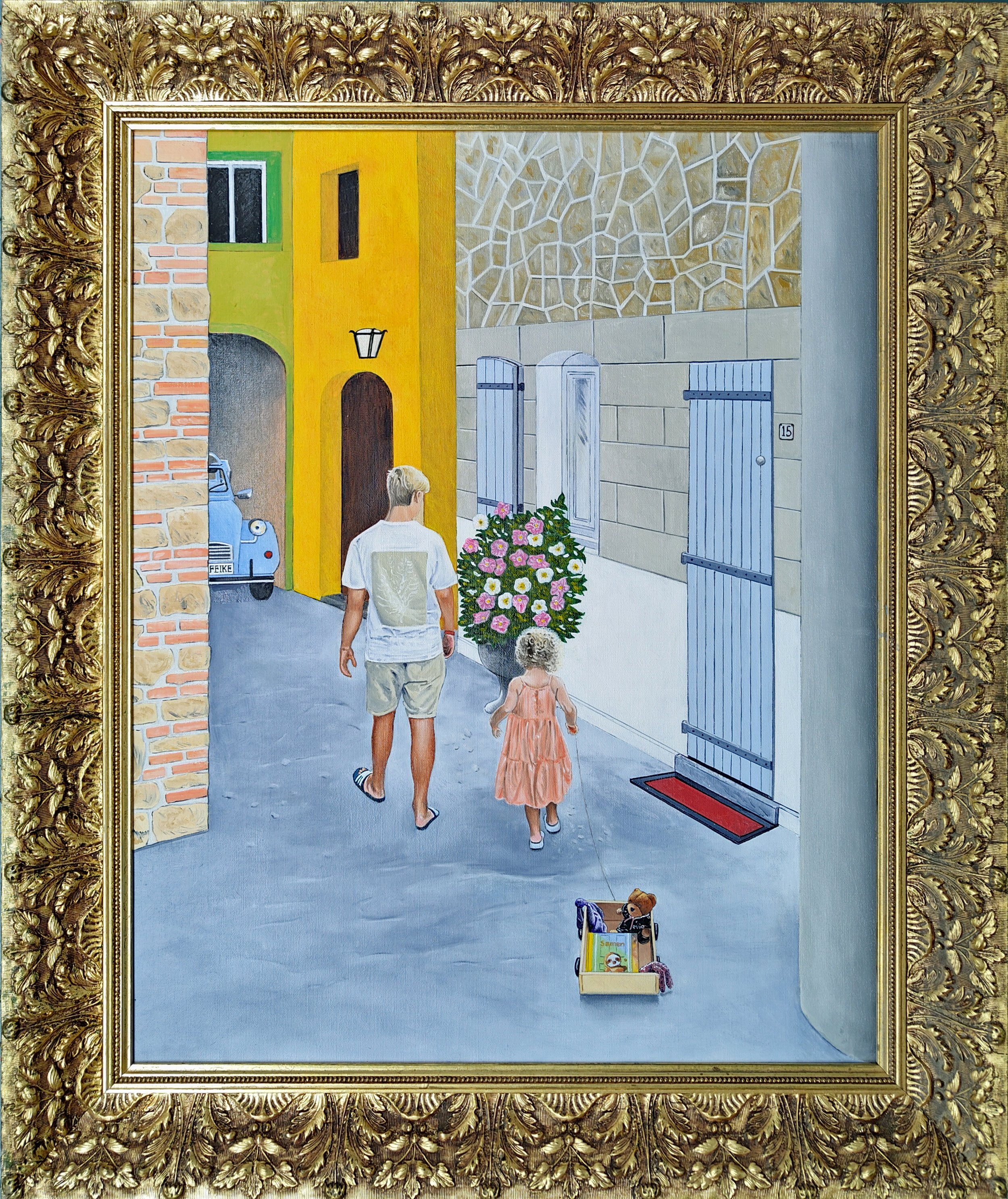 Mats en Evie, maat 54 x 89 cm, ingelijst, VERKOCHT