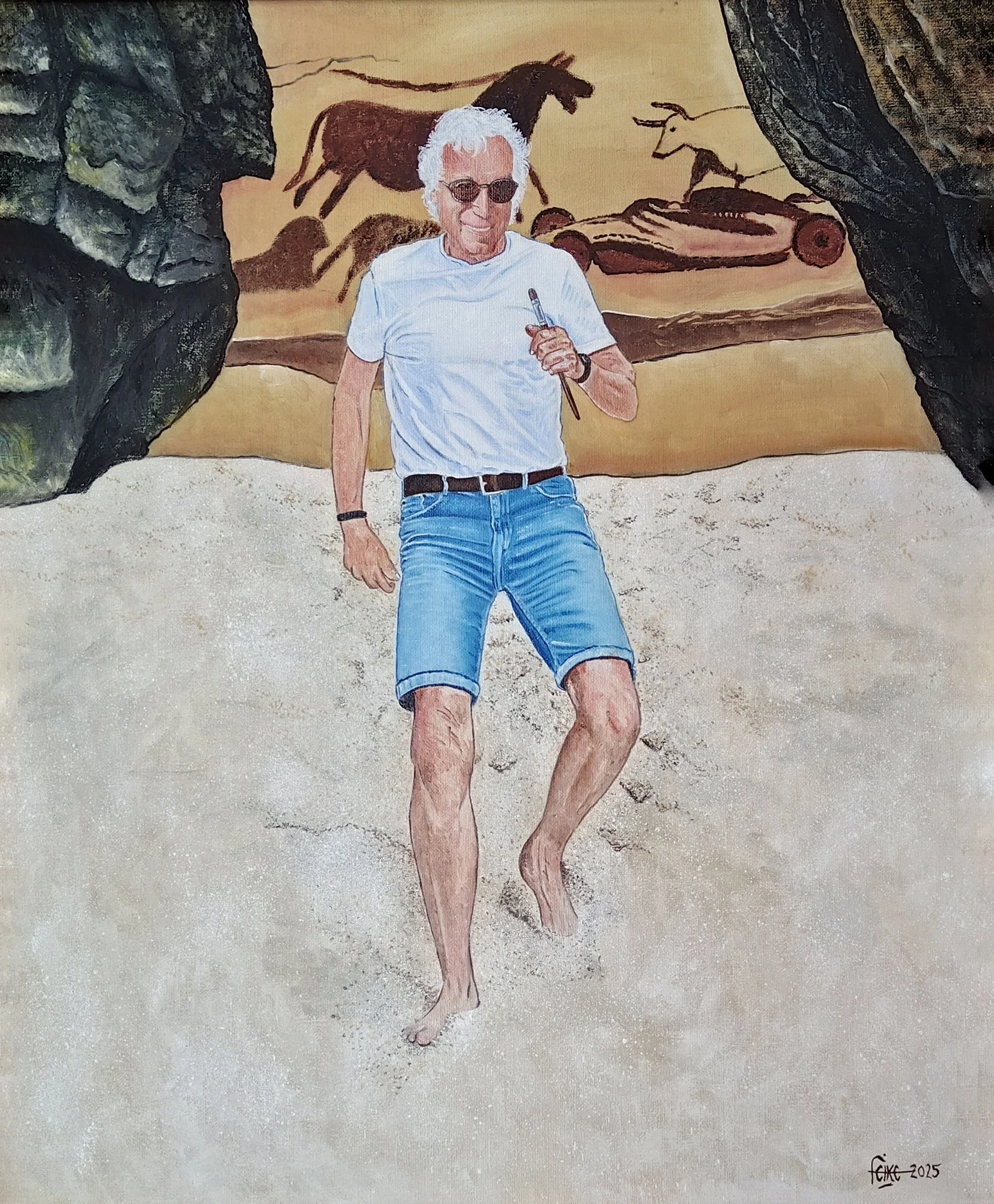 Recalcitrant (zelfportret), maat 50 x 60 cm - ingelijst, prijs € 1000