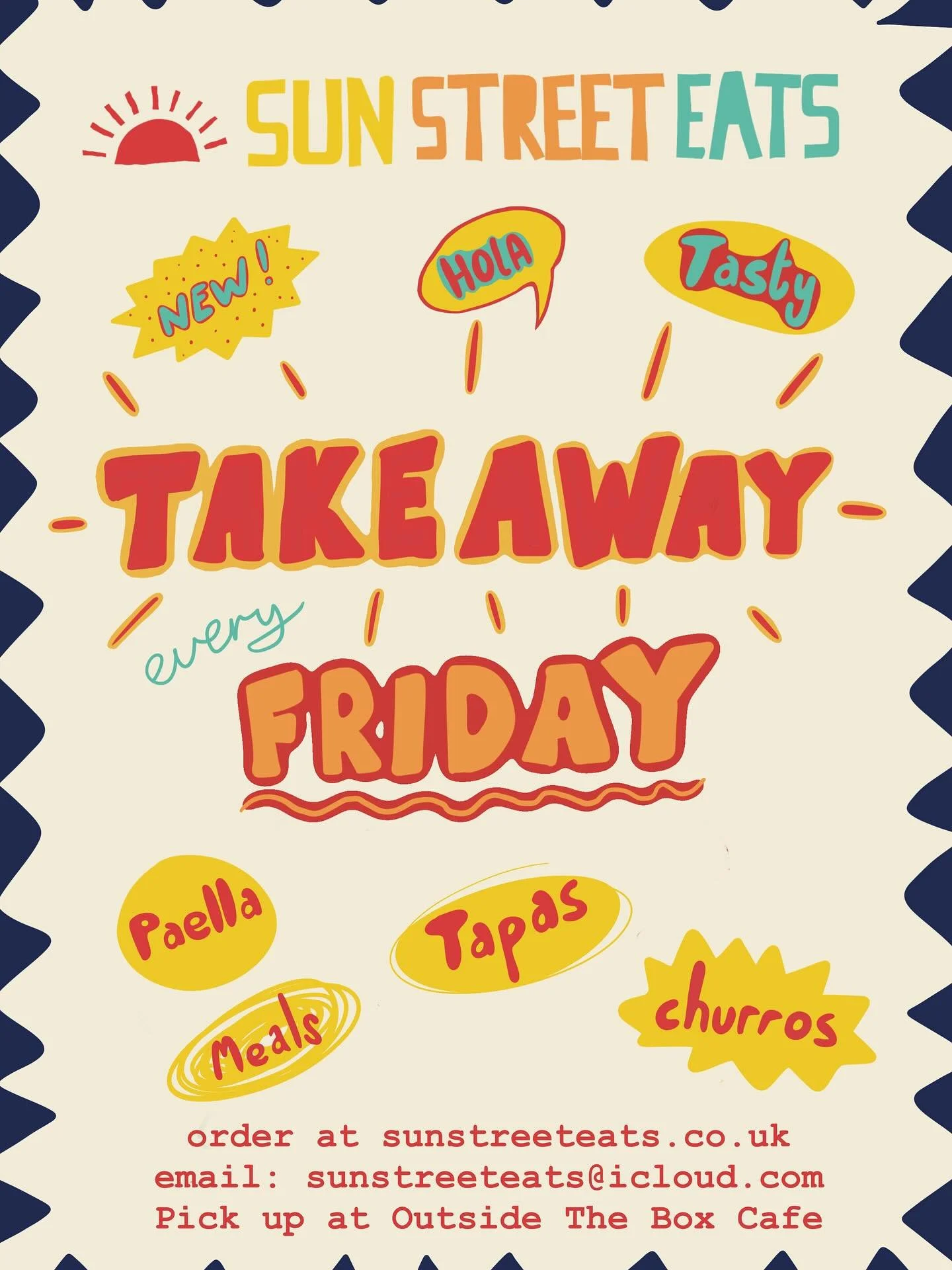 We are starting a takeaway service from @outsidethebox_ilkley from this Friday. See the menu and order on our website.

#ilkley #takeawayfood #sunstreeteats #paella #tapas