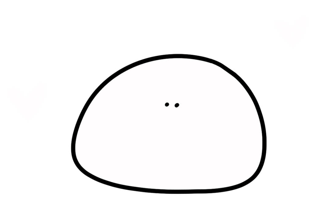 A single cutie with two white hearts.