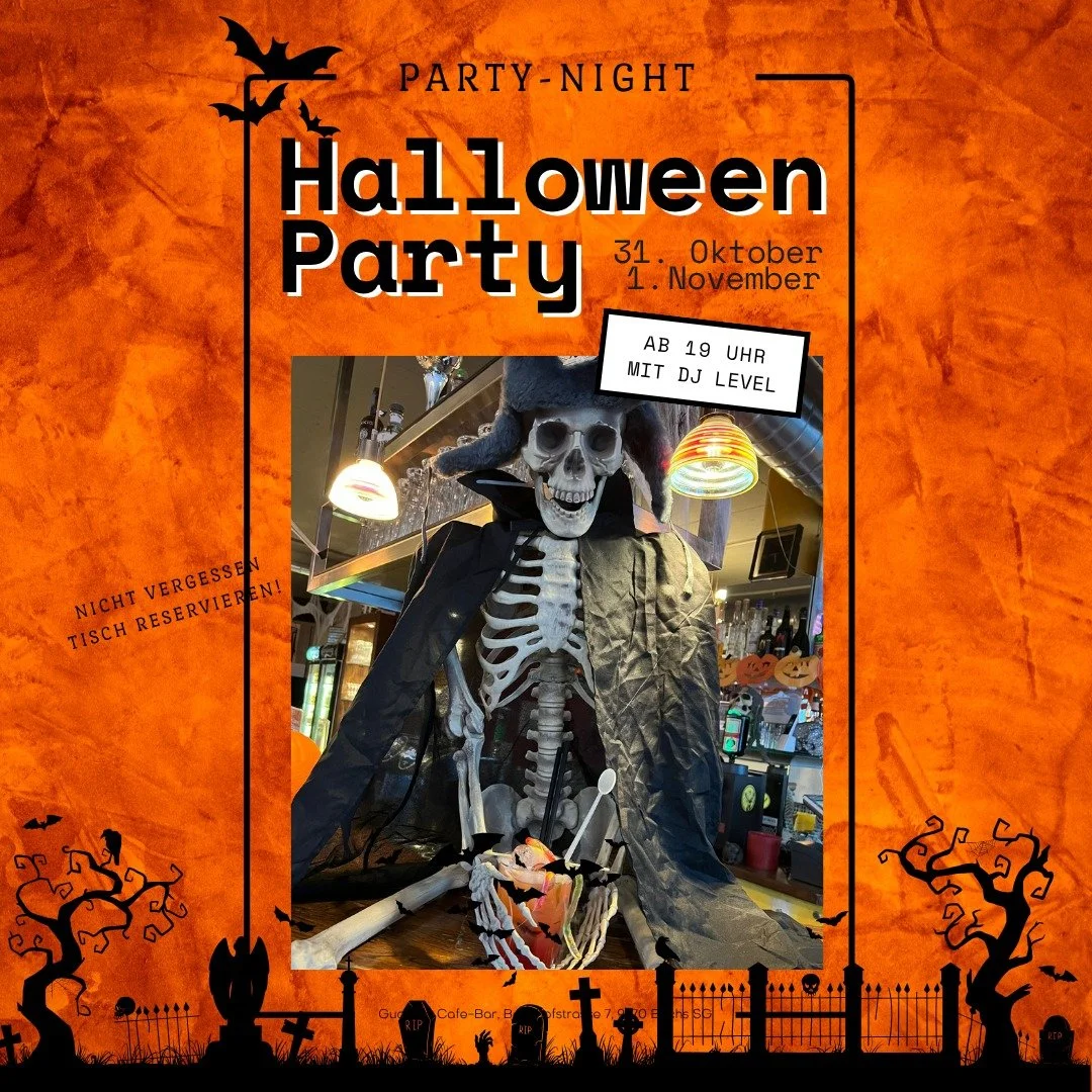 Bereit f&uuml;r die legend&auml;re Halloween-Party? Diesmal gleich DOPPELT! Wir ziehen Halloween in diesem Jahr gleich noch bis 1. November weiter.

 #buchs #guarany #bar #halloweenparty #halloween🎃 #Halloween