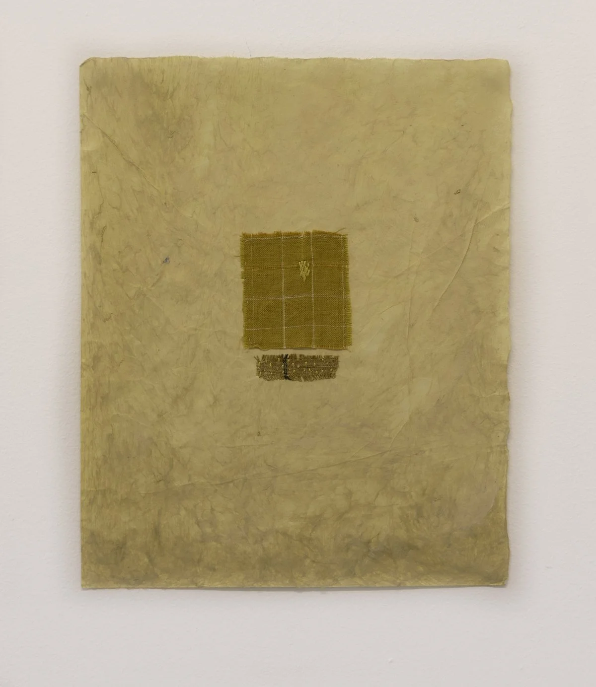 From the ongoing series 'Wobbly Teeth' 2024 | 21cm x 30cm | textile, acrylic and embroidery on Japanese paper