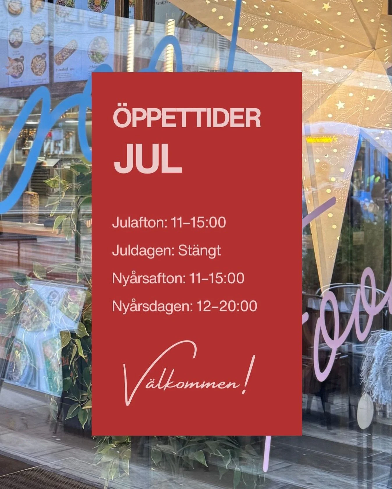 🎄V&auml;lkommen till City Food Hall under jul &amp; ny&aring;r &ndash; vi har &ouml;ppet 

Julafton 11&ndash;15
Juldagen st&auml;ngt
Ny&aring;rsafton 11&ndash;15
Ny&aring;rsdagen 12&ndash;20 

 #cityfoodhall #stockholmfood #eatlocal #middagstips #lo