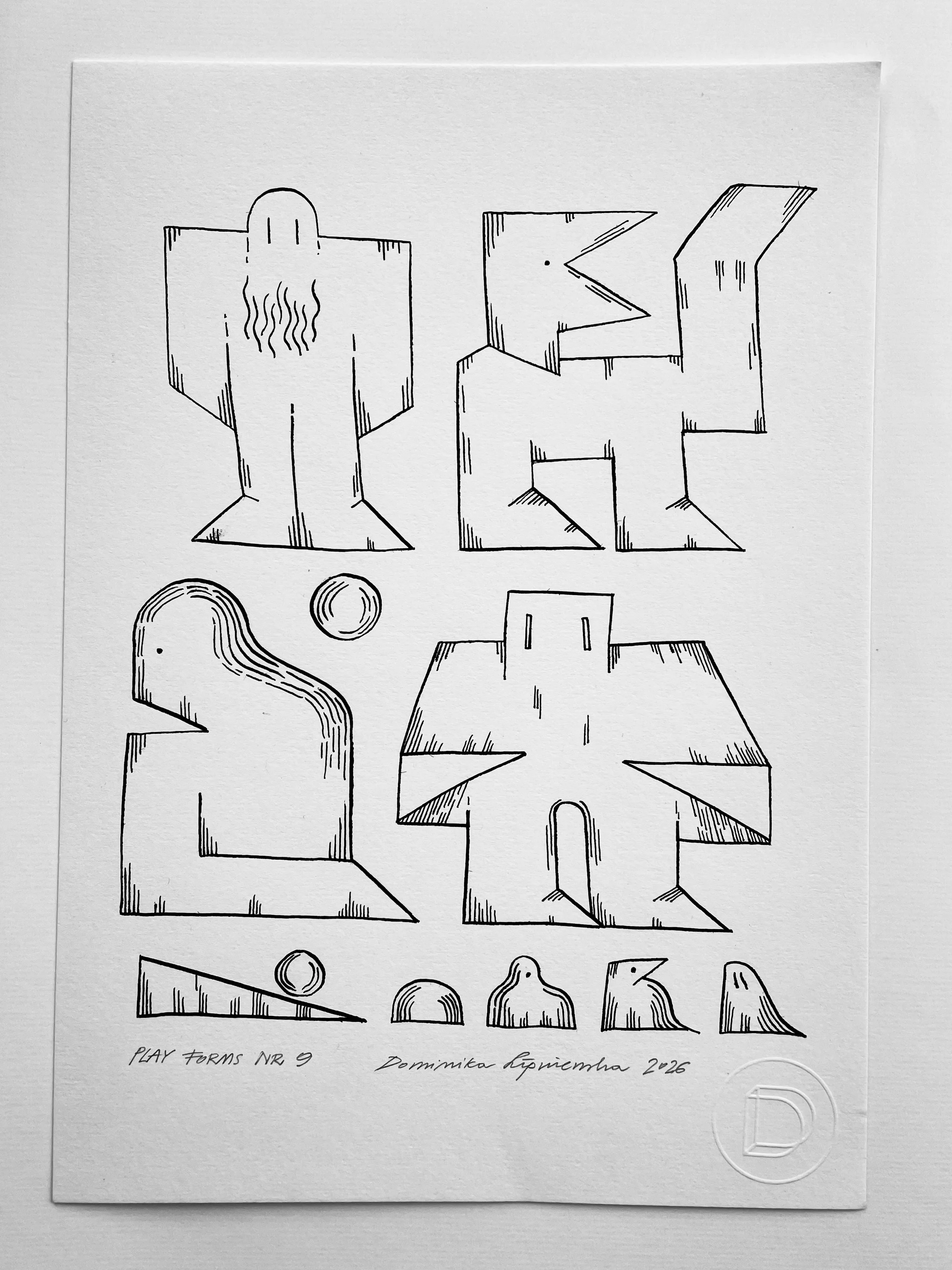 Play Forms Nr9 - ink drawing