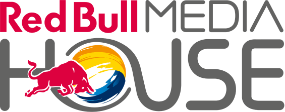 Red Bull Media House logo with the Red Bull logo featuring a red bull and a yellow, blue, and black background.