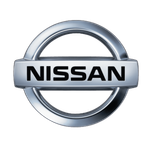 Nissan logo with silver and black design