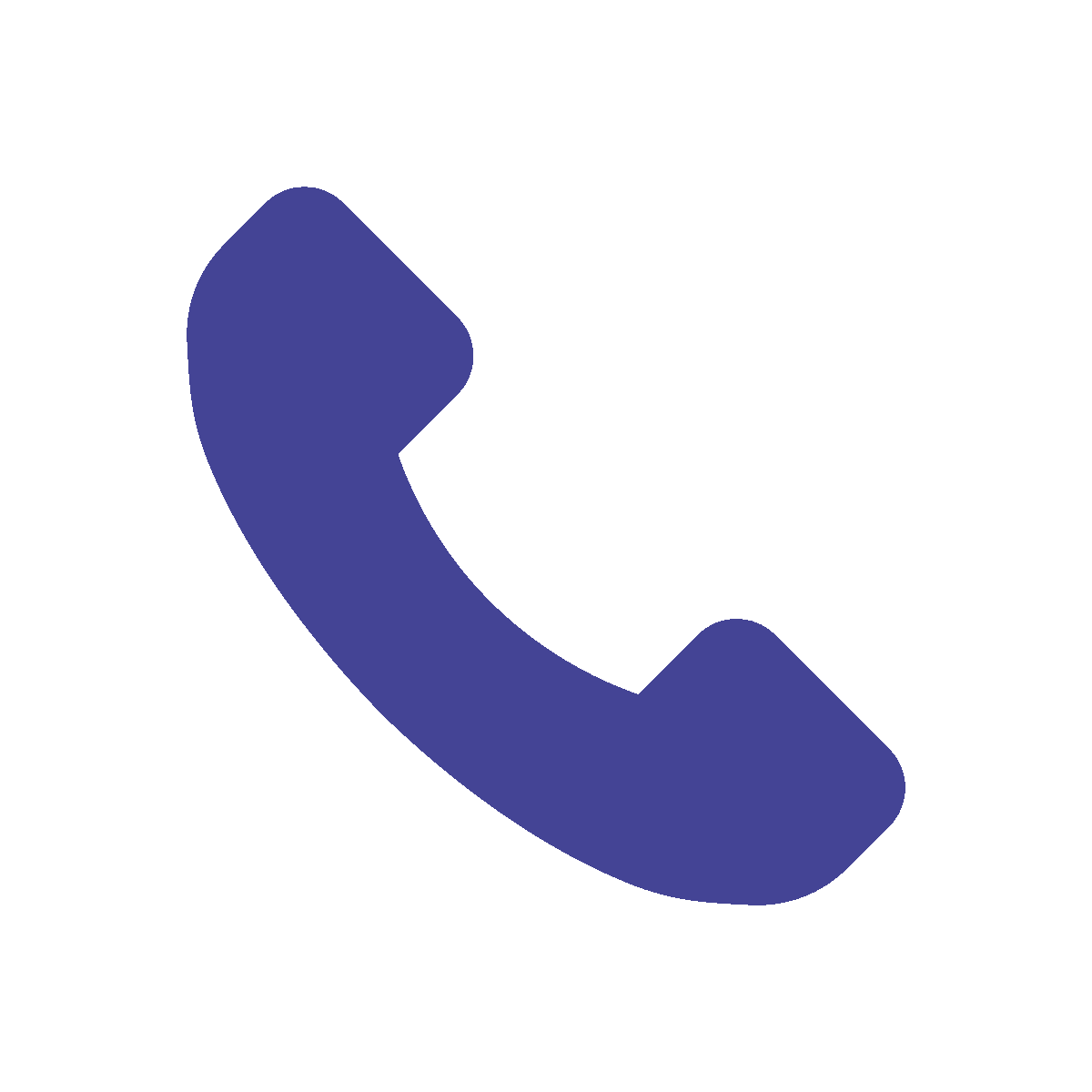Icon of a blue telephone receiver.