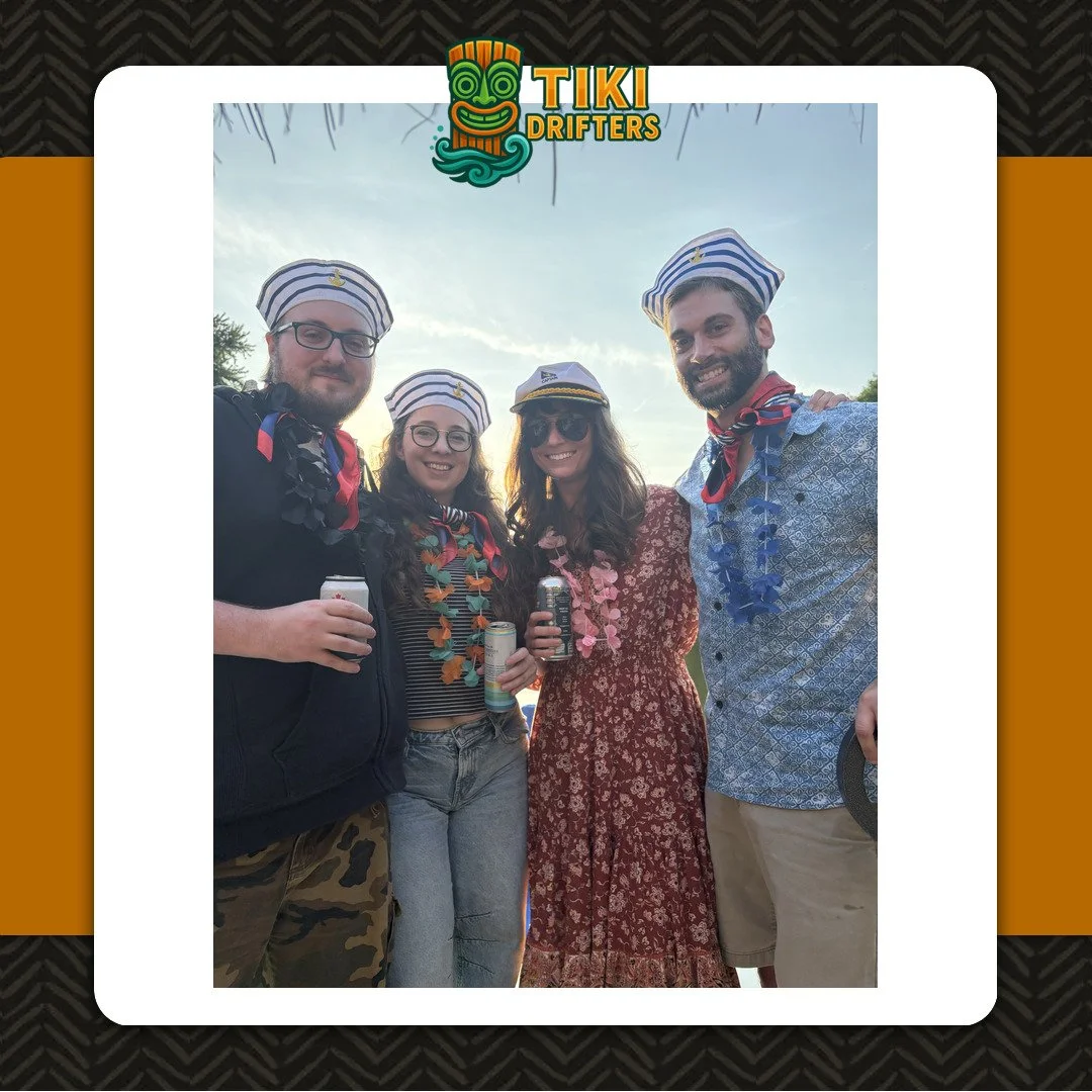 What hat do you wear on a Tiki Drifters cruise down the Erie Canal? Anyone you want, but these are our favorite so far! The ascots and leis complete the ensemble. What a fun group this was. 

Why not grab your favorite hat and book your tiki cruise t