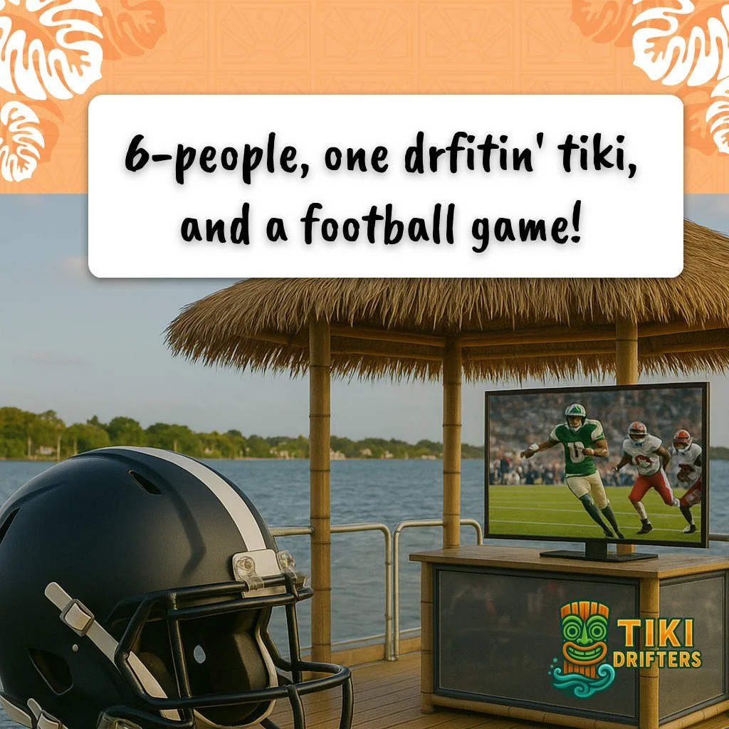 Football cruises now in session! Just grab your time, tell is what game to put on and watch the game in style... Tiki Style!

Book on our website at https://tikidrifters.com