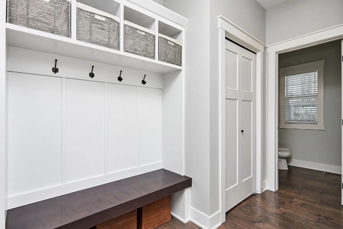 Mudroom with storage for everyday belongings