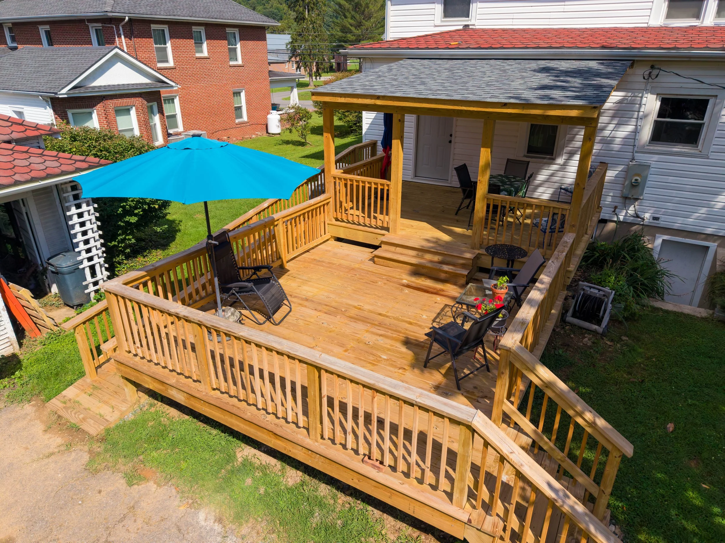 Two story deck with accessible ramp in Pembroke, Virginia