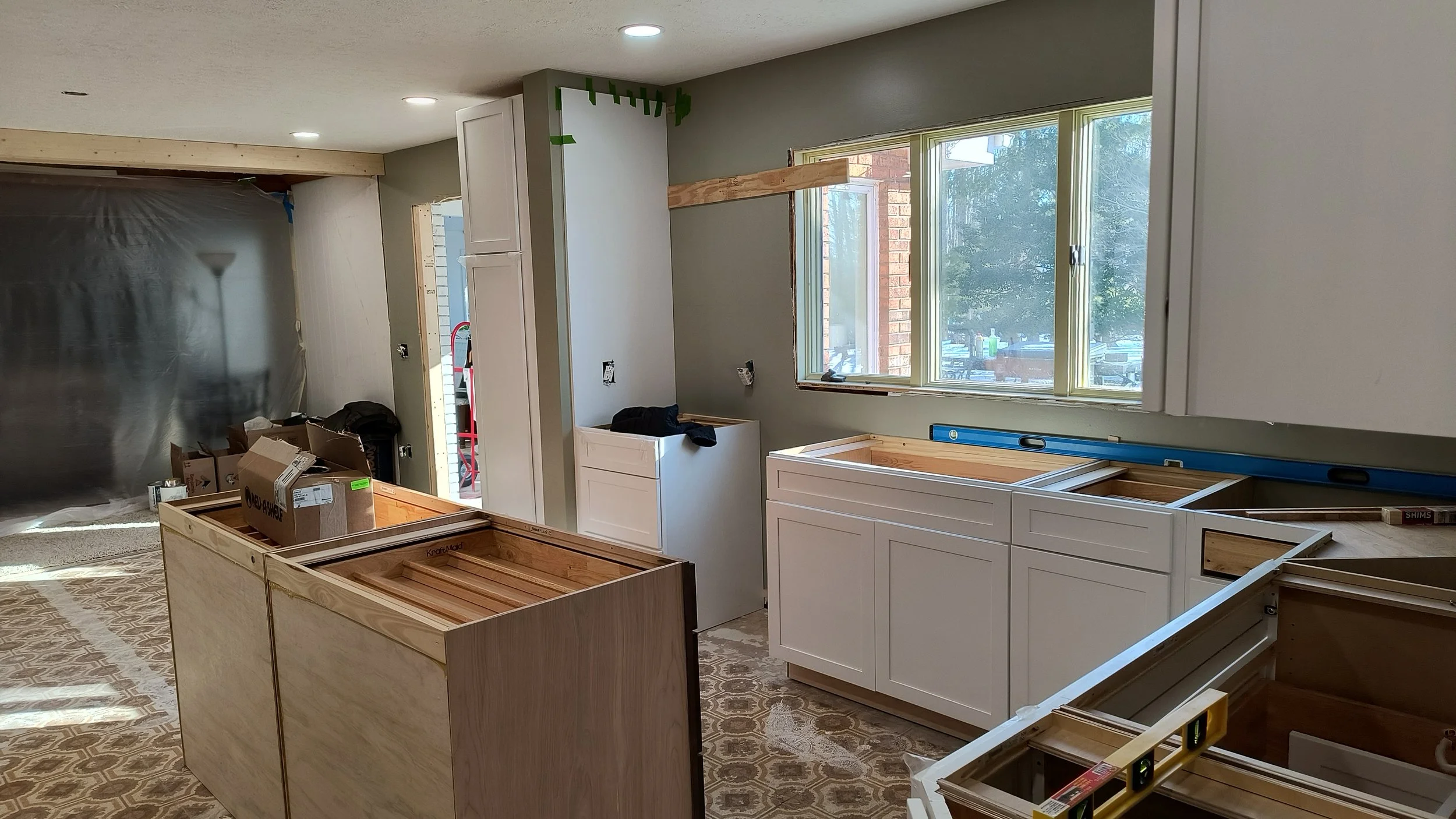 Kitchen remodeling project under construction in Blacksburg, Virginia