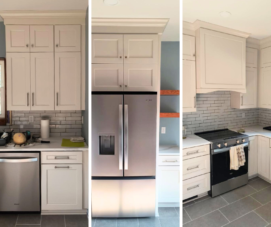 Kitchen cabinets, countertops, flooring and backsplash selections coming together in a historic Pembroke home.