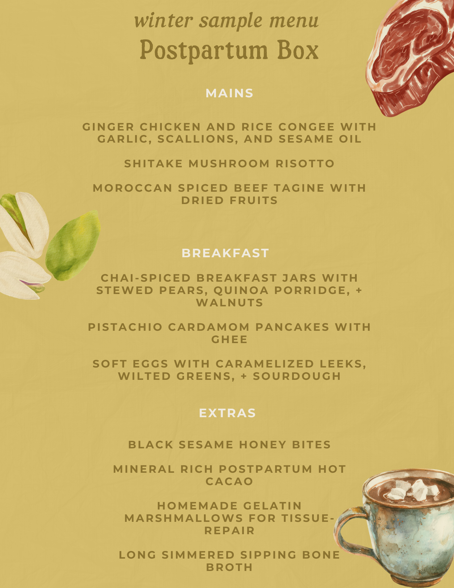 winter meal delivery menu for postpartum meal delivery minnesota minneapolis local meals seasonal menu