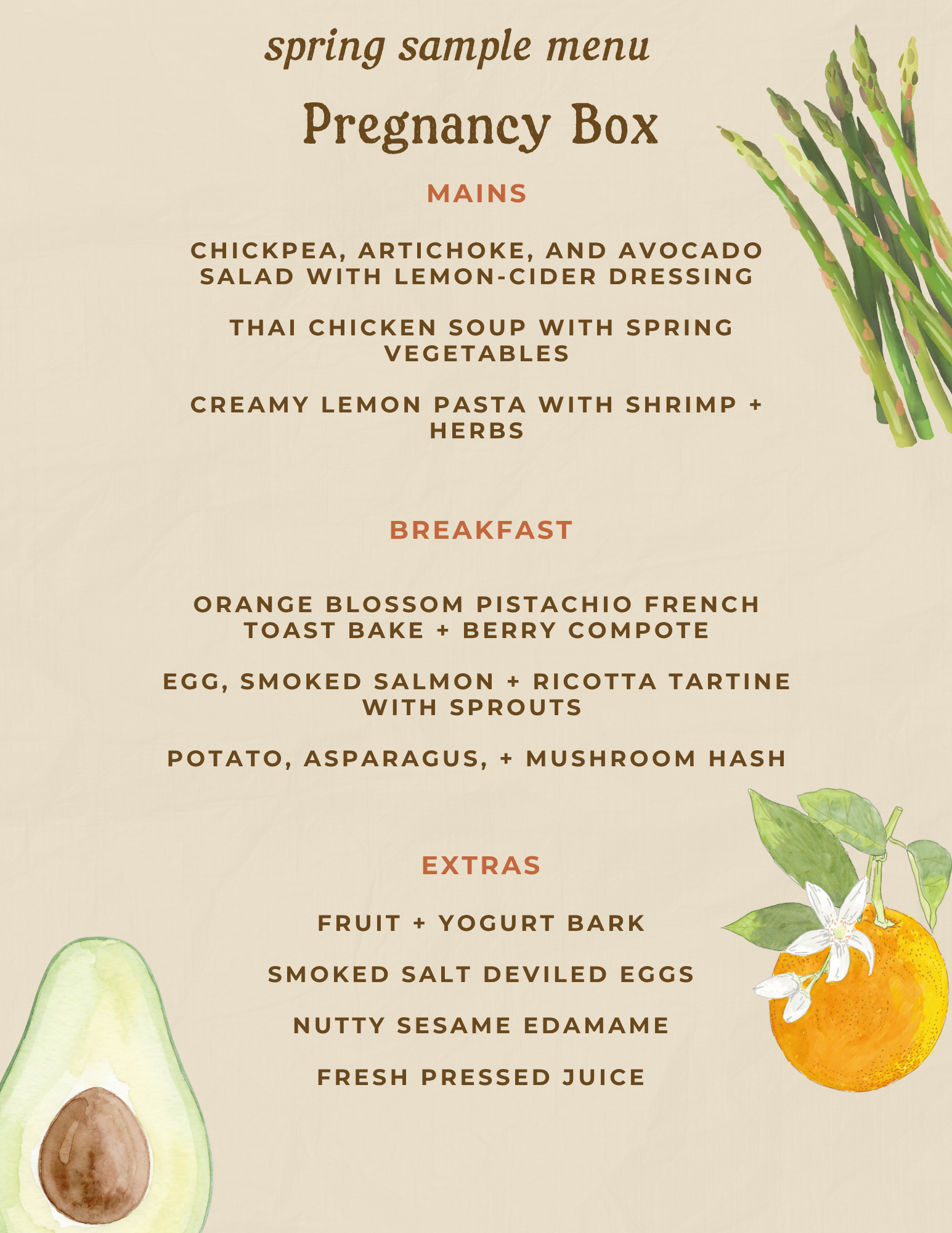 spring meal delivery menu for pregnancy  meal delivery minnesota minneapolis local meals seasonal menu