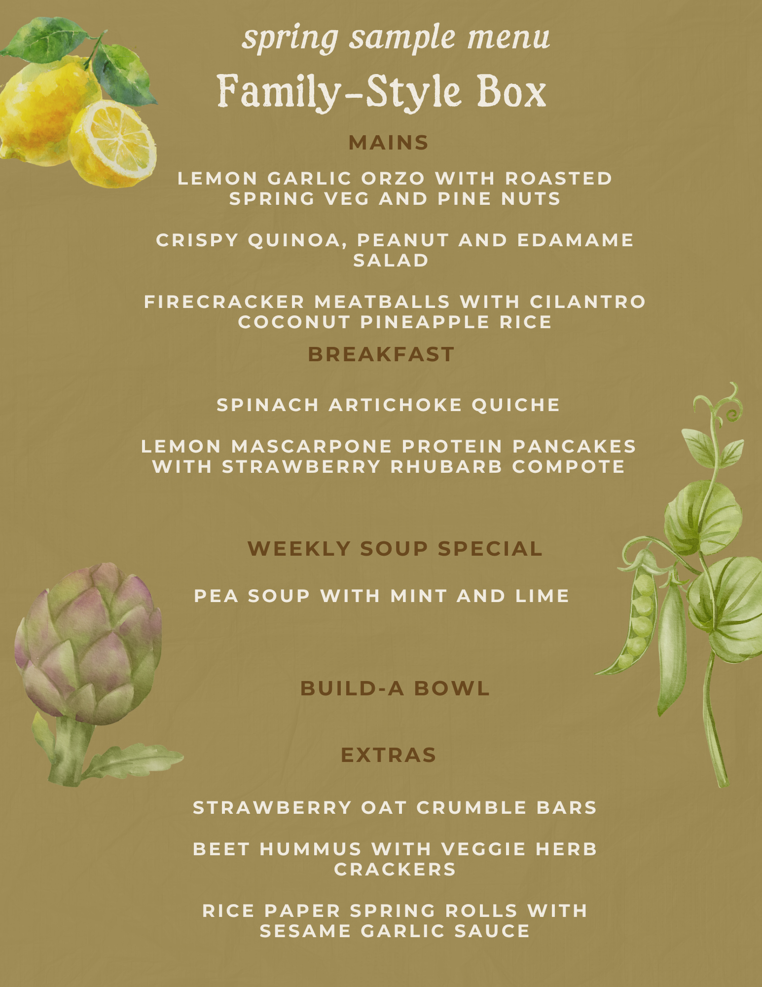 spring meal delivery menu for families meal delivery minnesota minneapolis local meals seasonal menu nutrition private chef