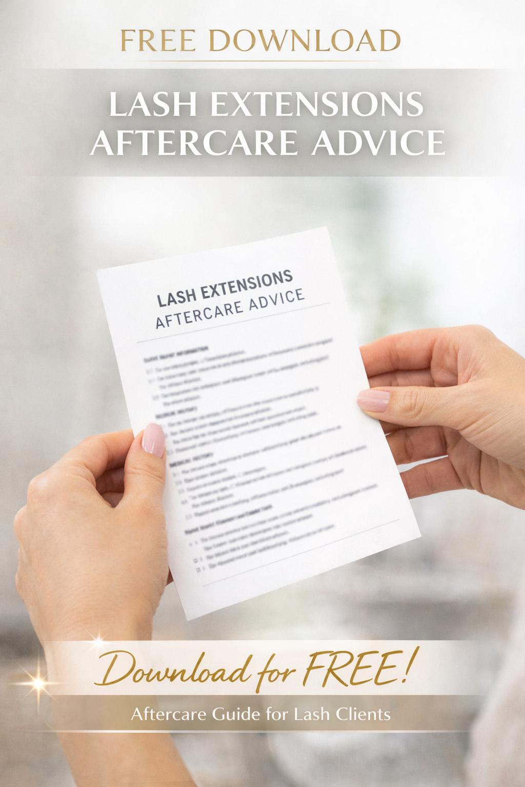 Free Download: Eyelash Extensions Aftercare Leaflet