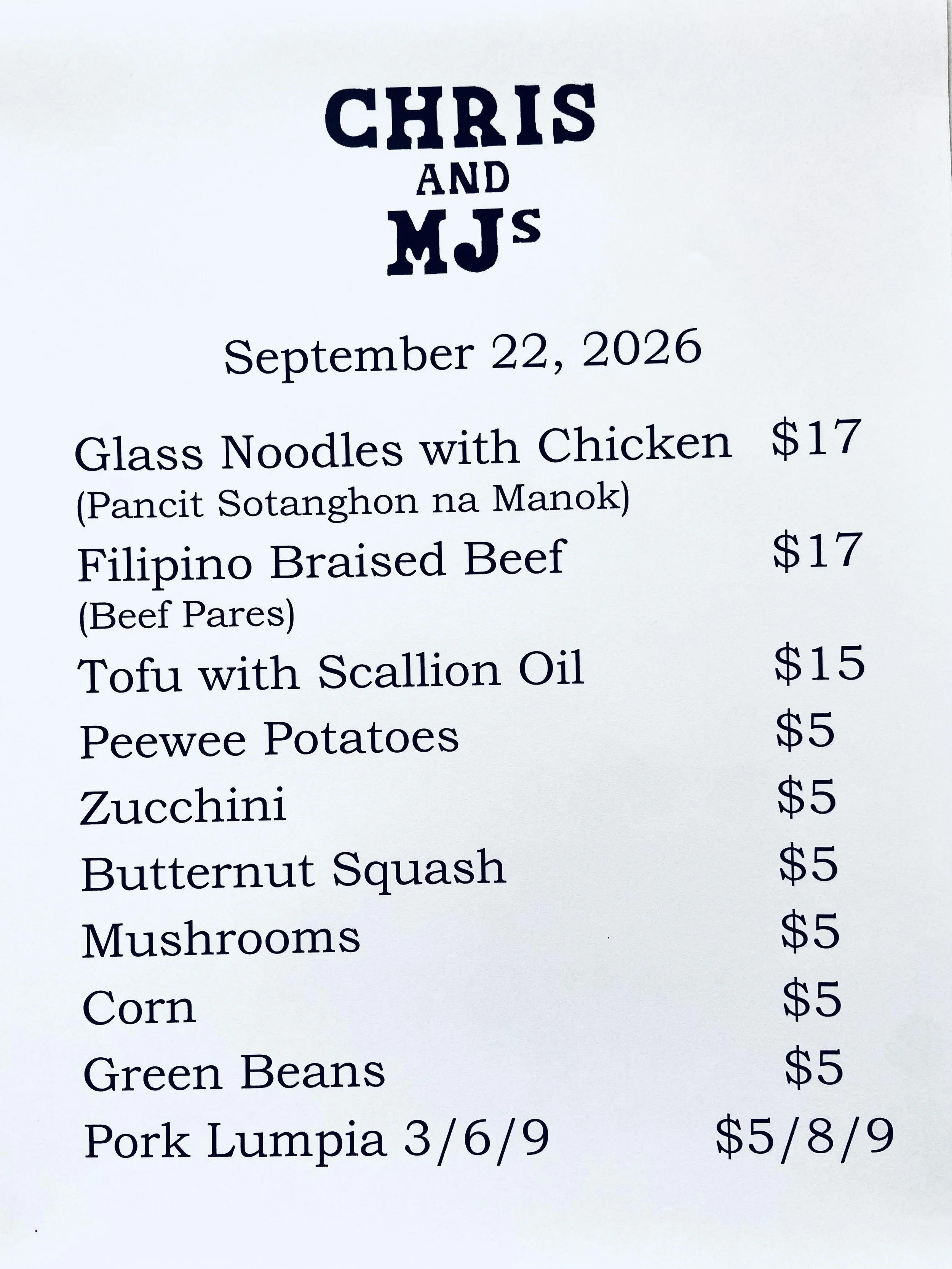 Open today, Tuesday!