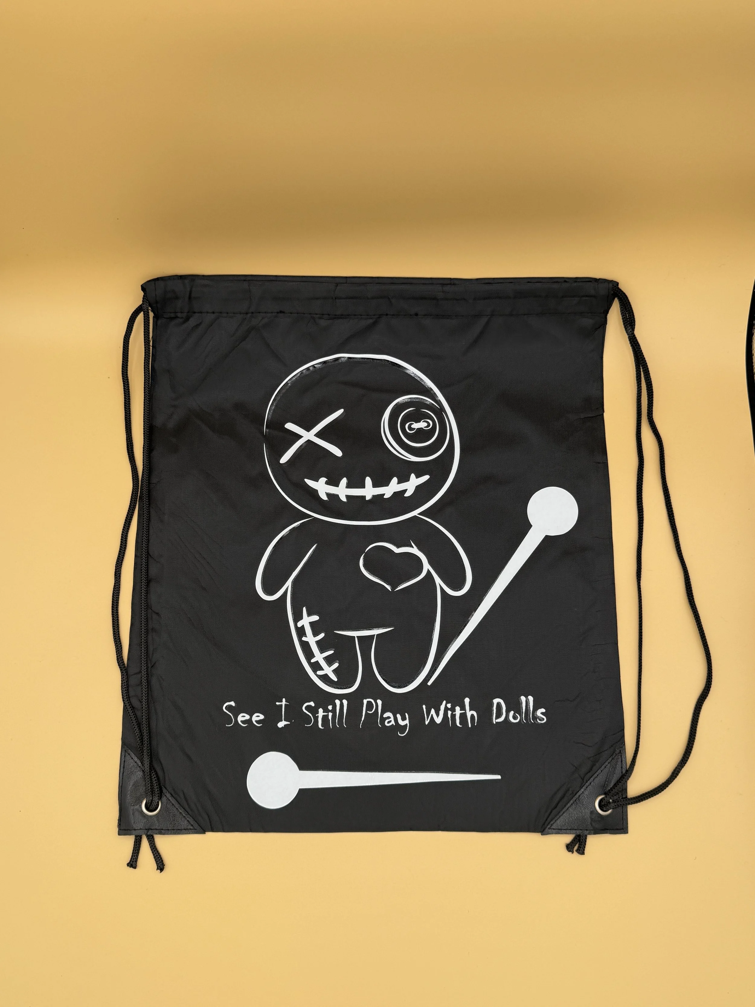 Quirky Gothic Doll Drawstring Bag