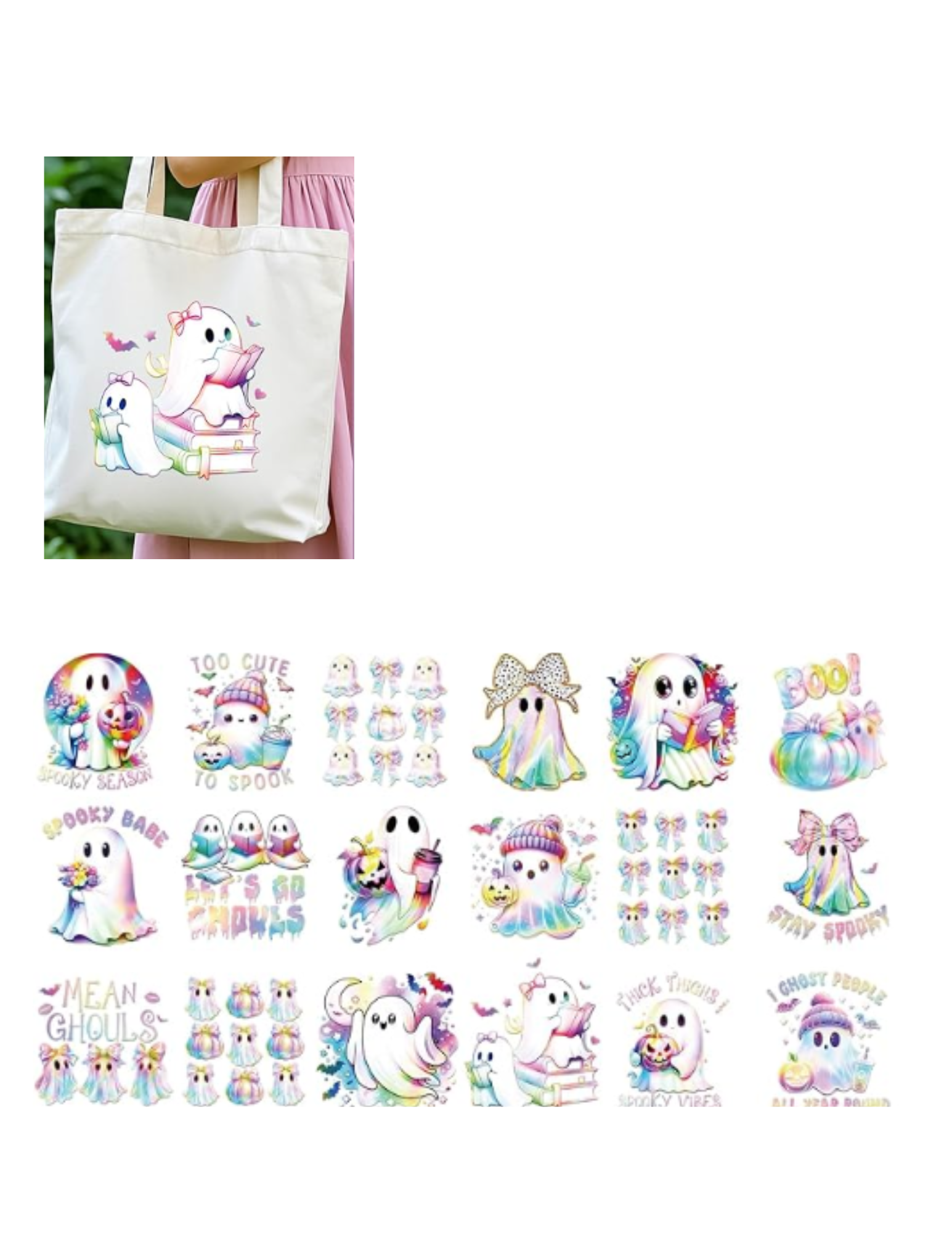 Cute Ghosts Chic Tote Bag