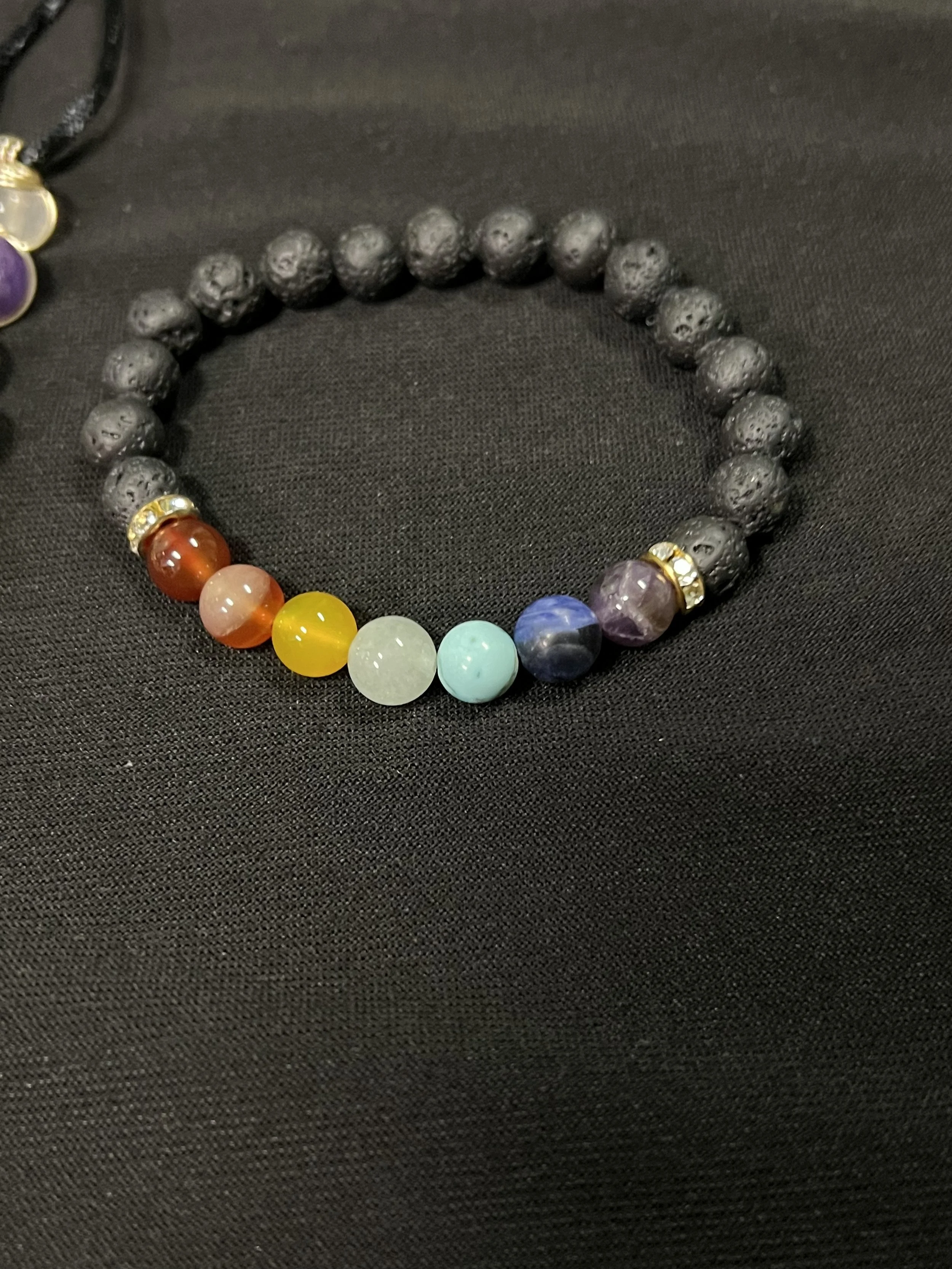 Lava Rock Chakra Healing Bracelet