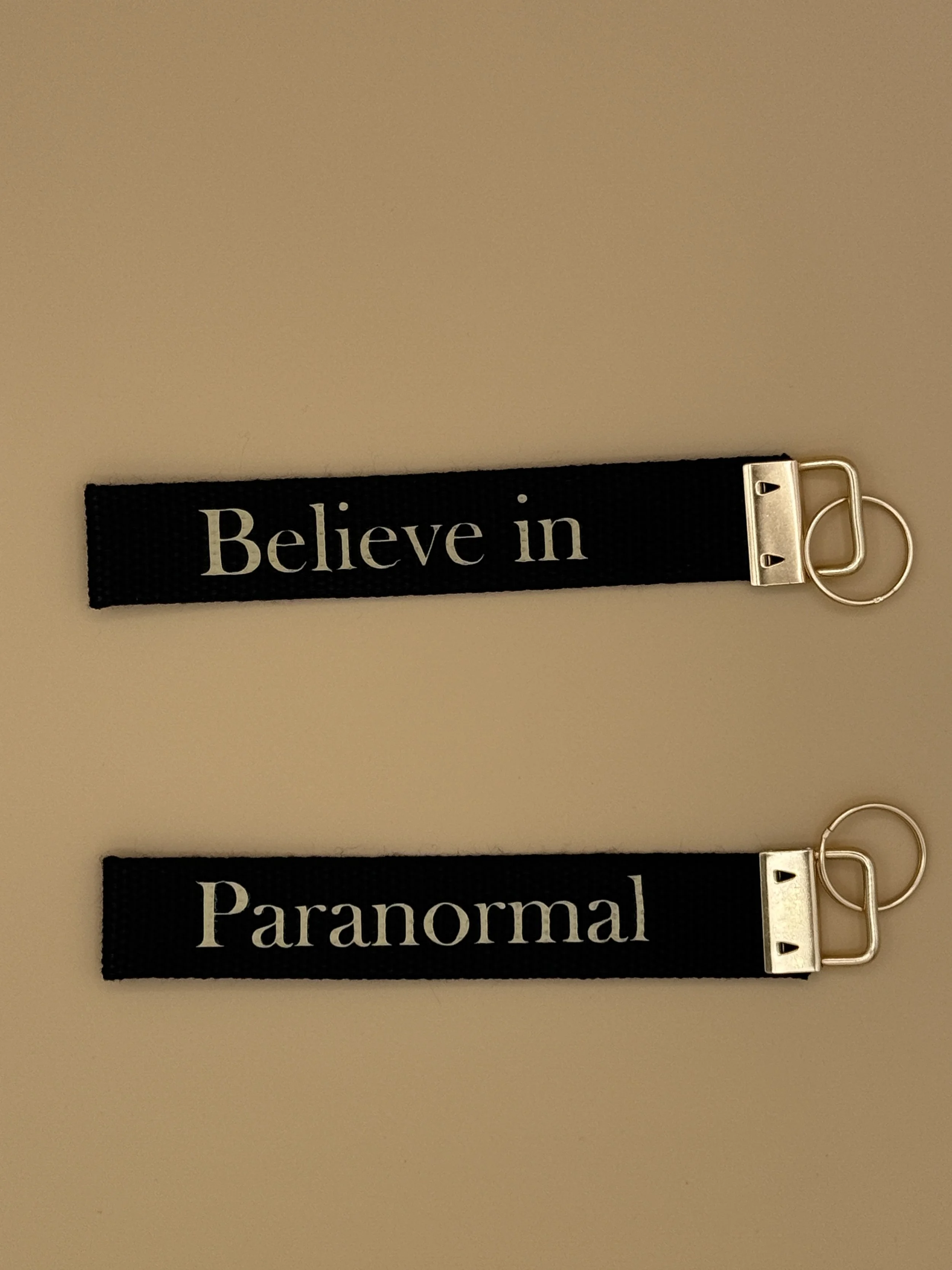 Customizable 'Believe in Paranormal' Wrist Keychain Lanyard