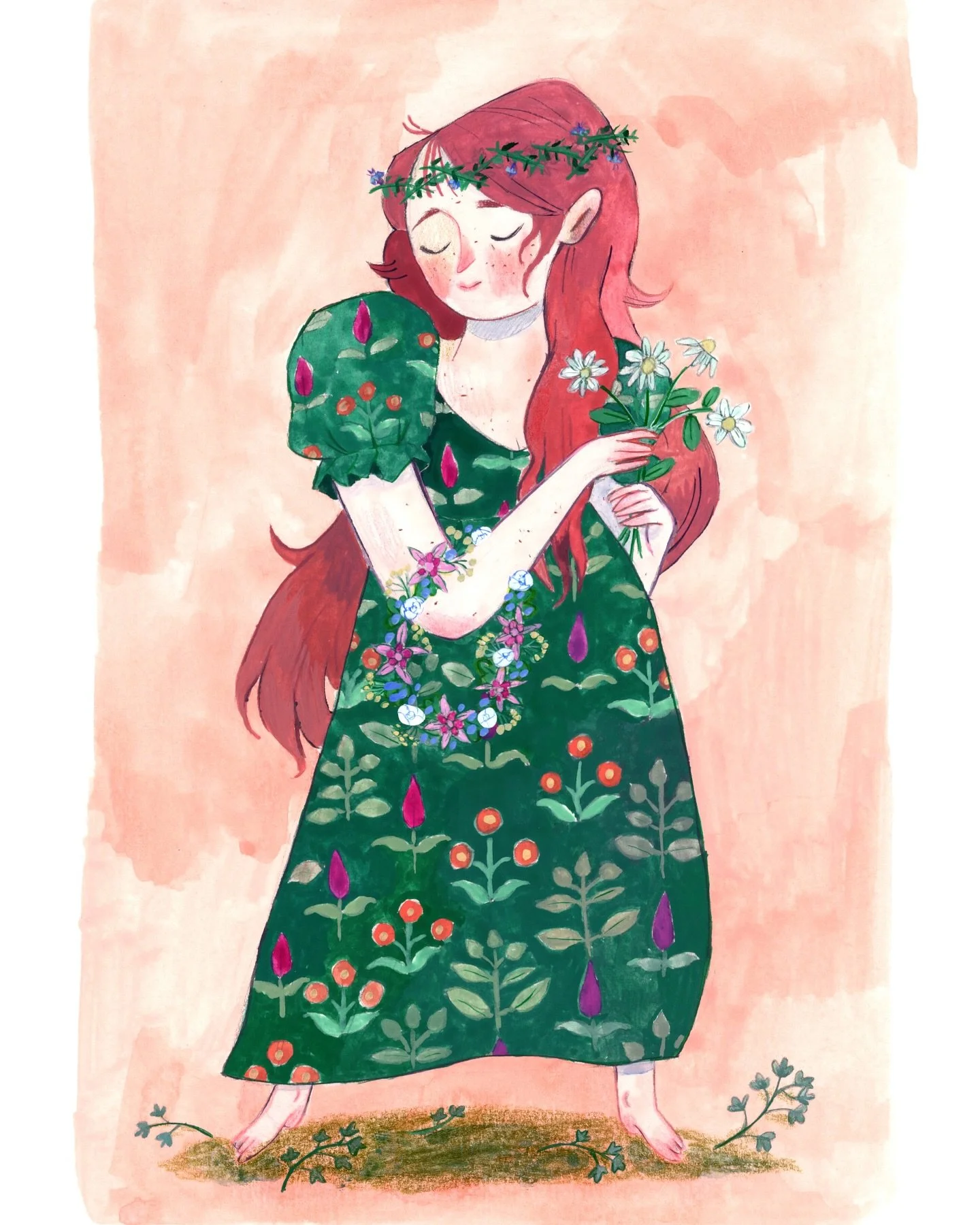 It&rsquo;s May Day! I painted a little flowery Ophelia. Truthfully, I had two (TWO!!) paintings I wanted to finish for May Day but it was an impossible task I gave myself. Hopefully they'll be ready in a few weeks.
.
.
.
.
.
.
#ophelia #hamlet #shake