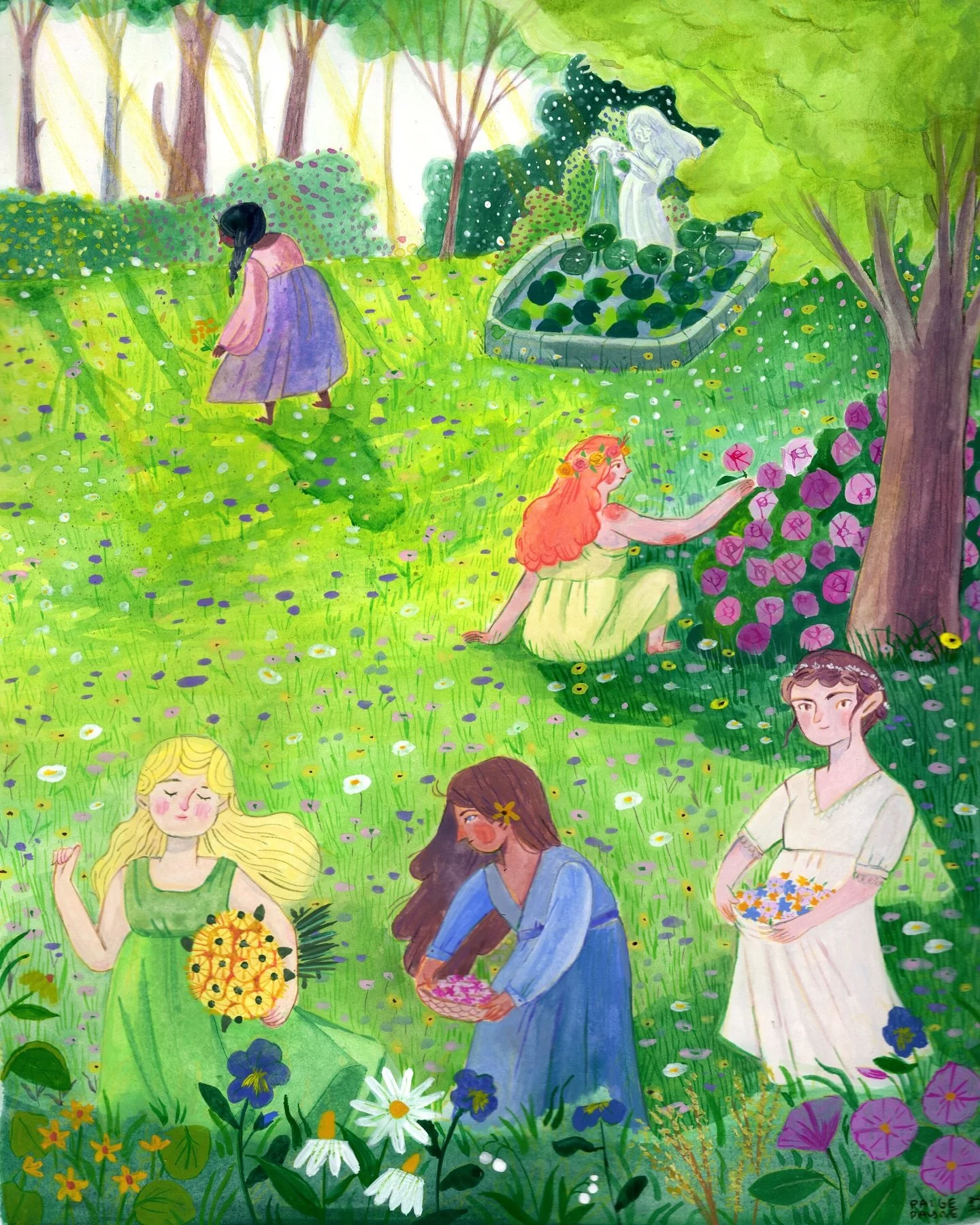 The merry, merry month of May 🌼 A very experimental and laborious piece, but I finally got her finished! There will be a sister piece to this soon... 🌷🧚

#childrensillustrations #childrensbookillustration #childrensbook #kidlit #kidlitillustration