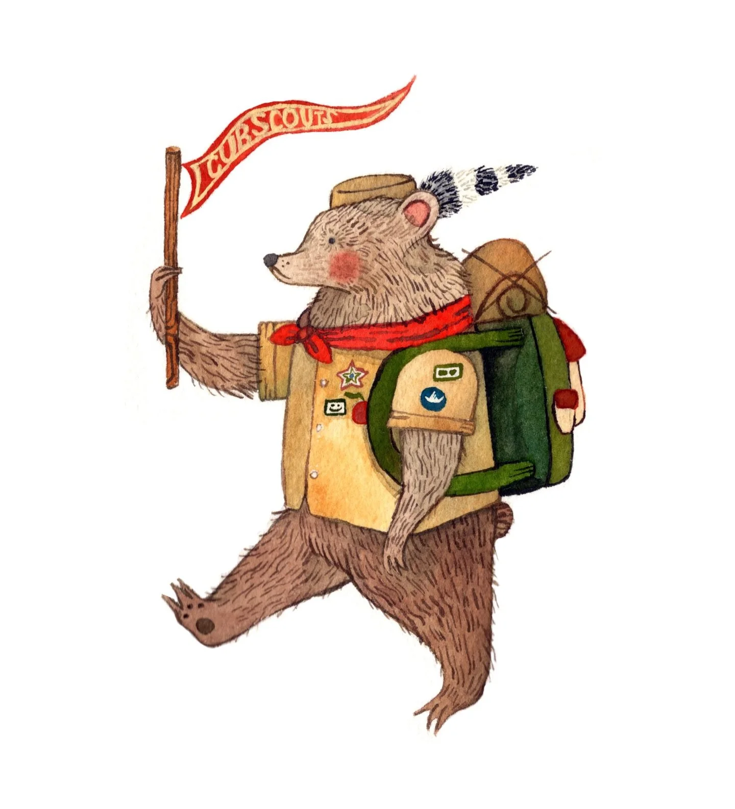 I watched moonrise kingdom again recently and thus this little bear painting was born!