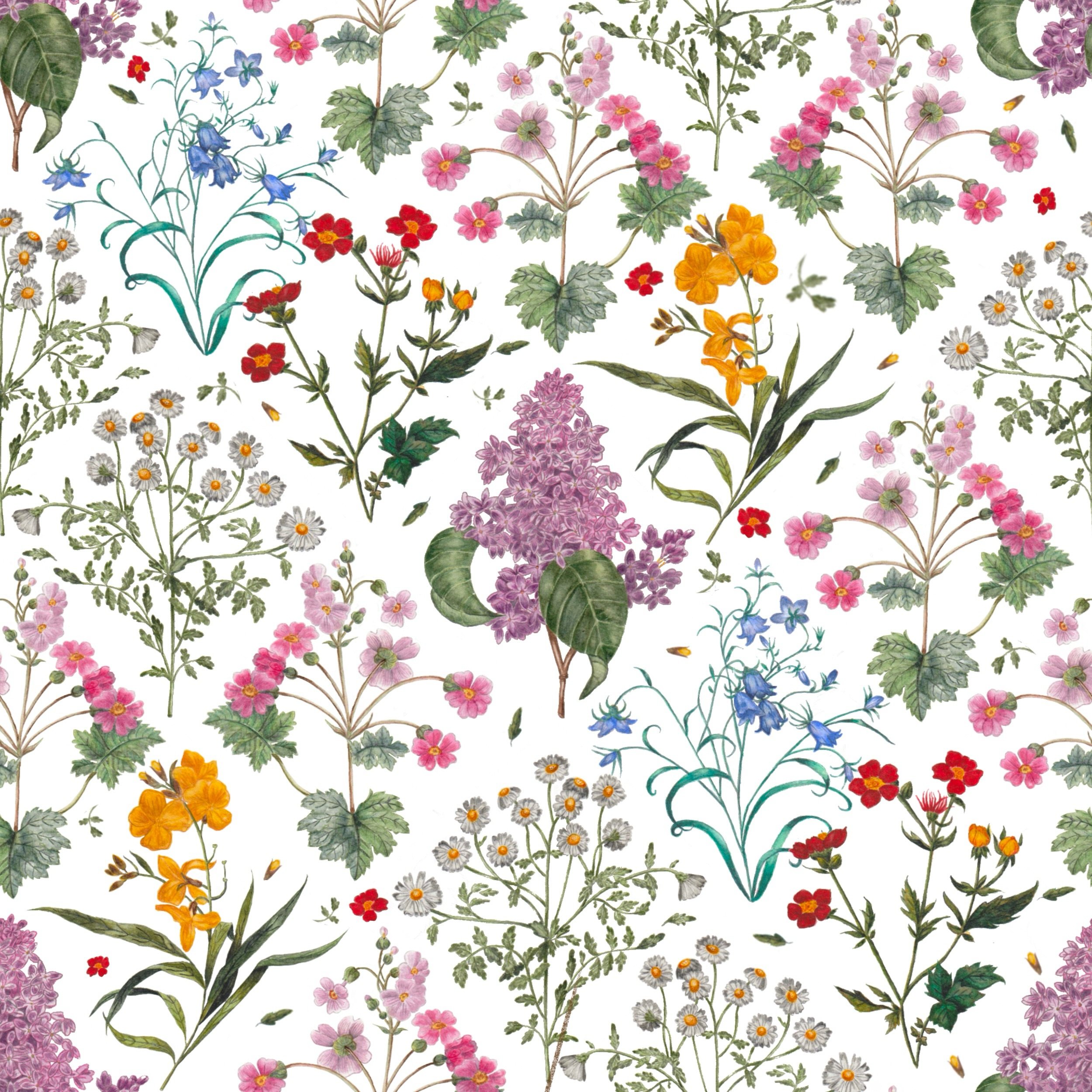 Posting more old art while I work on some new pieces to share. I made these in 2023 when I took an online course for surface pattern design and was studying some works of Redout&eacute;. As much as I love flowers, I&rsquo;ve always had a hard time co