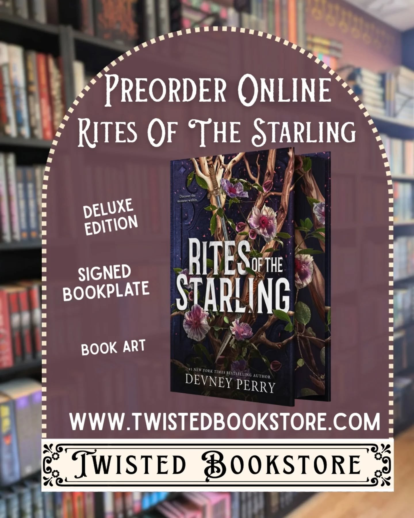 Preorder Rites of the Starling online at twistedbookstore@gmail.com to secure your deluxe copy with signed bookplate and artwork!