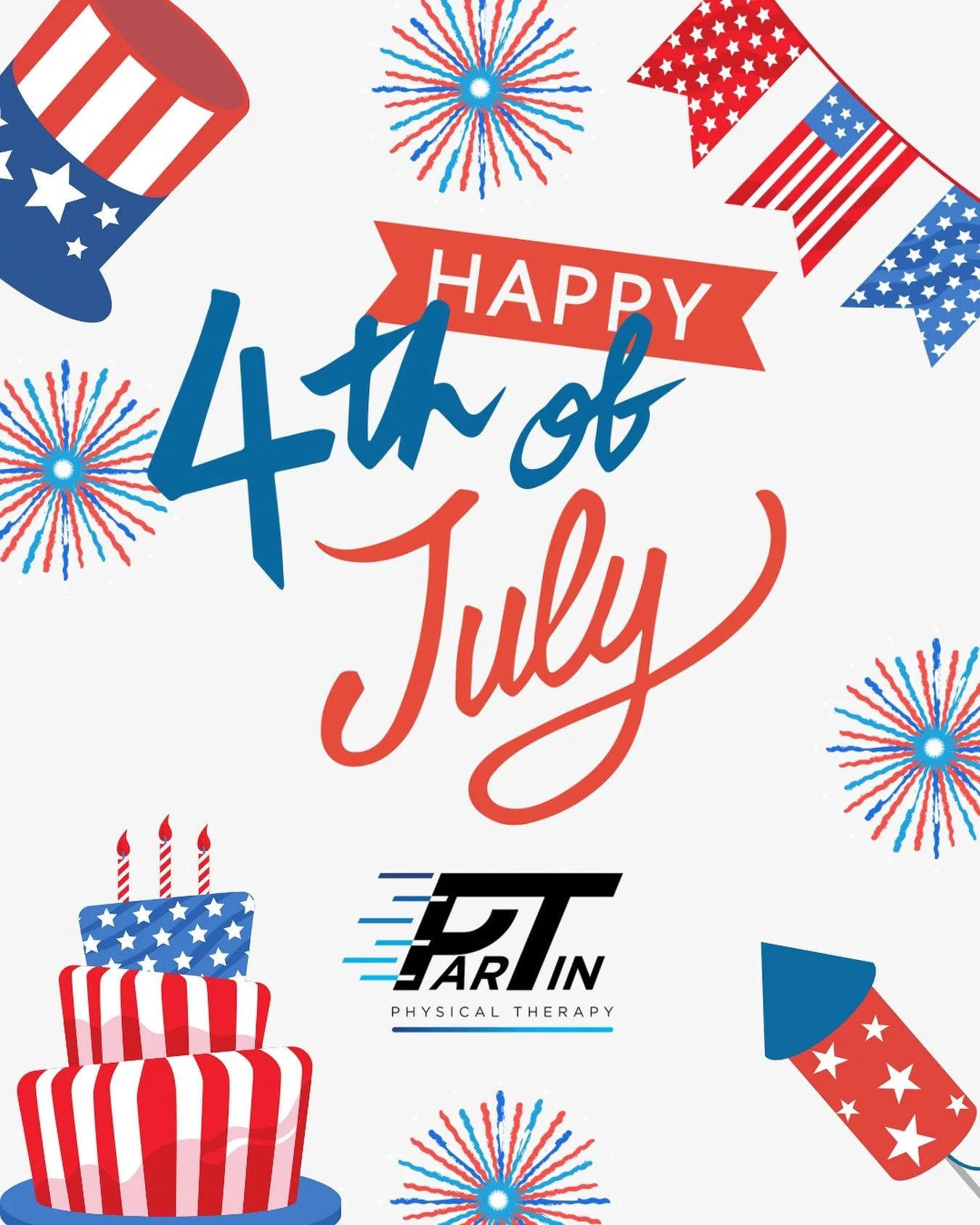 🇺🇸 Happy 4th of July from Partin Physical Therapy!! 

Hope everyone has an amazing day celebrating freedom, fun, and time with family and friends. Stay safe and enjoy! 🇺🇸🎆