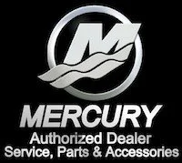 Logo of Mercury, an authorized dealer for service, parts, and accessories.