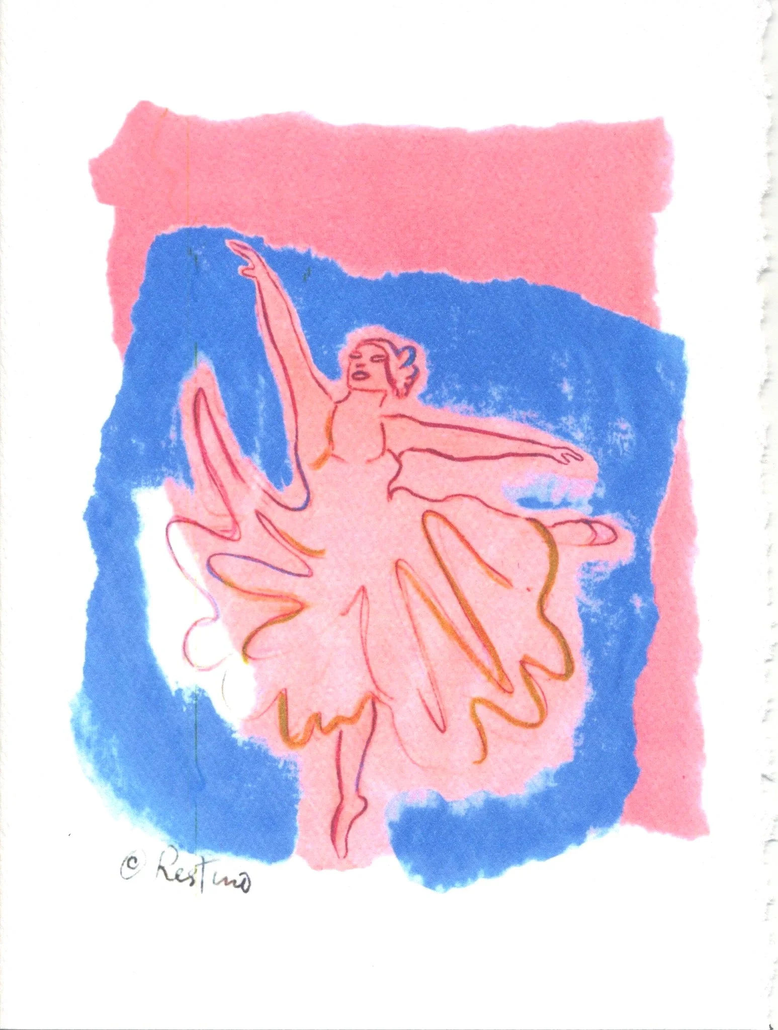 Ballet Dancer  Custom printed greeting card (4 pack)