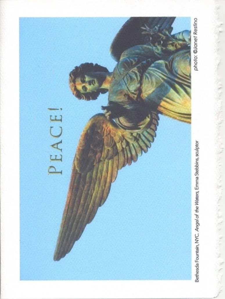 Peace On Earth Angel  (Bethesda Fountain NYC) custom printed blank greeting card (4 pack)