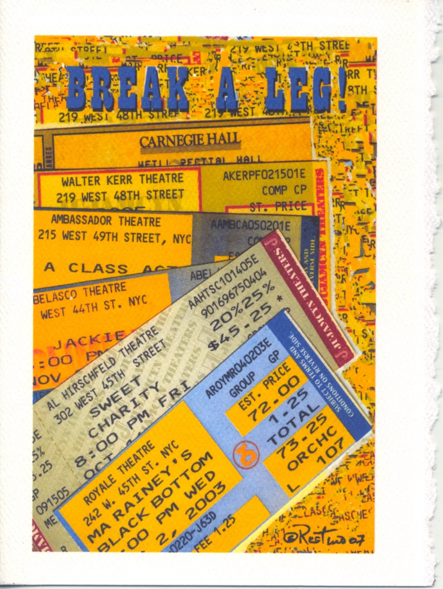 Break A Leg (ticket stubs)