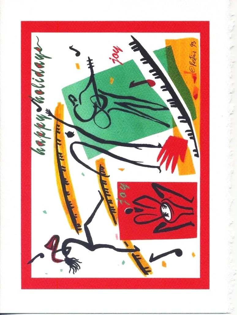 Cali Suite Jazz "happy holidays"  custom printed greeting card  (4 pack)