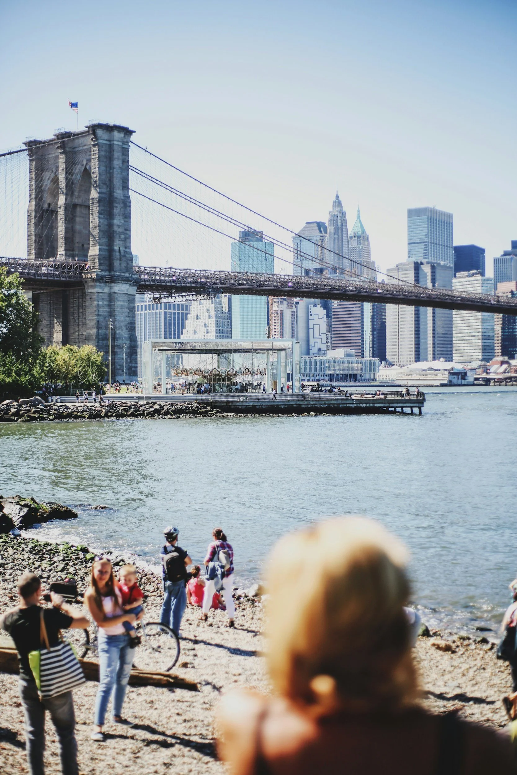 Downtown Brooklyn skyline along the waterfront in New York City