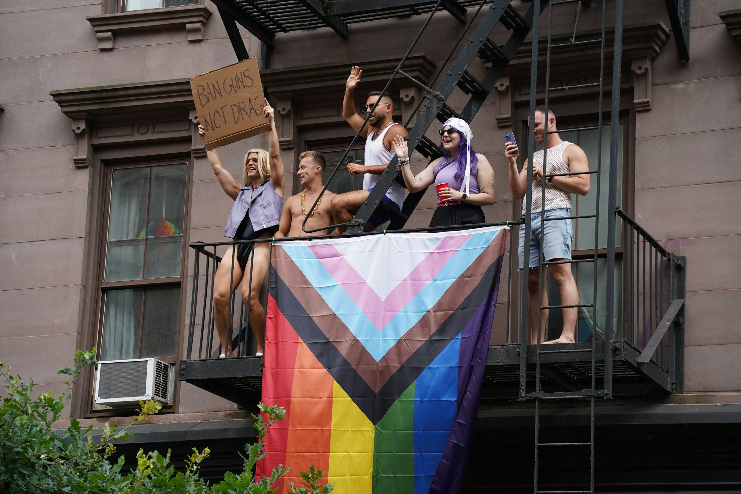 LGBTQ rainbow pride flag in New York City representing inclusive and affirming therapy for queer and trans individuals
