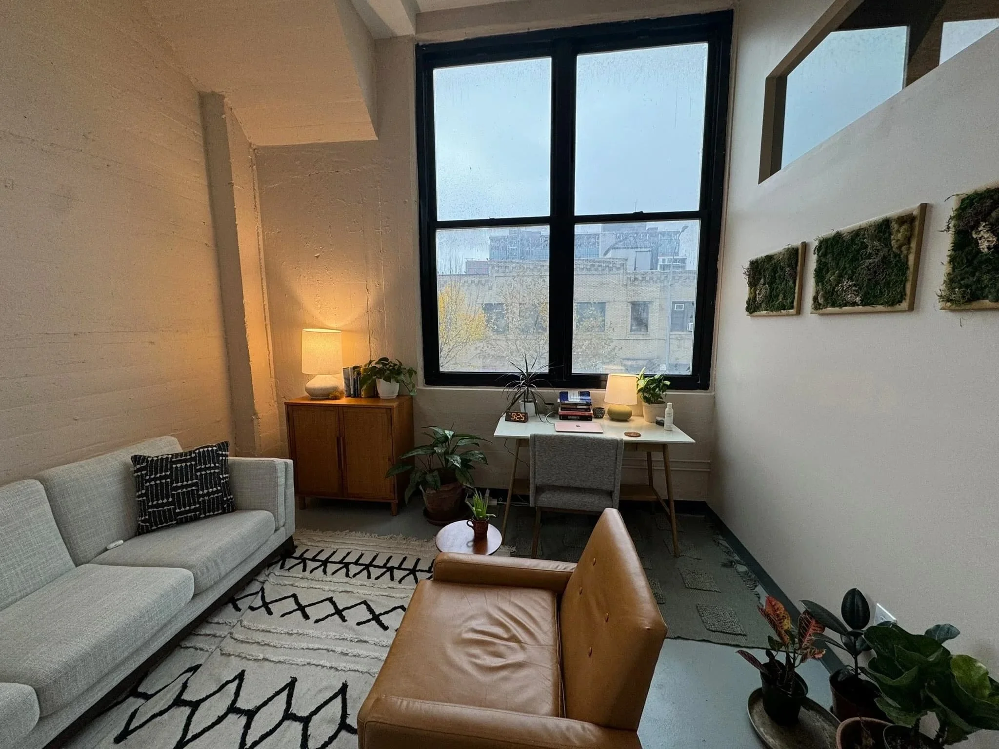 Cozy therapy office space for in-person sessions in Brooklyn